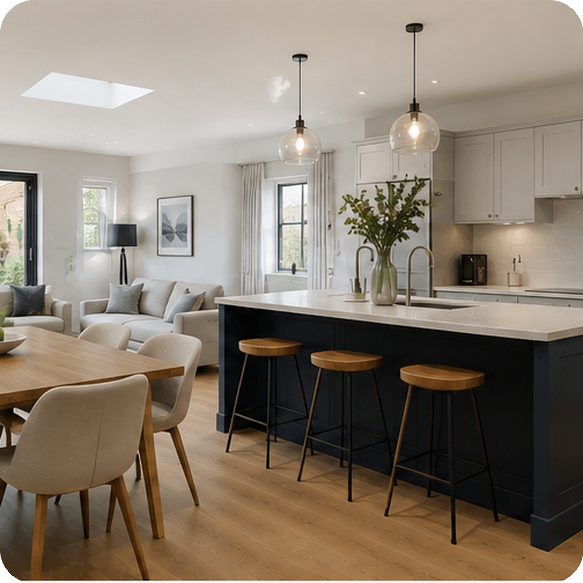 Modern interior space with natural light